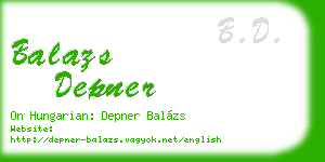 balazs depner business card