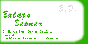 balazs depner business card